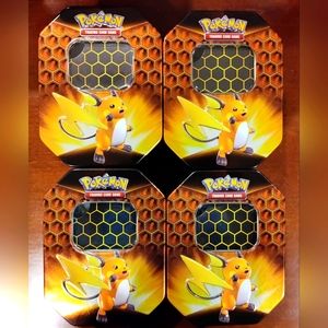 4 Empty Raichu Pokemon Collector's Tins